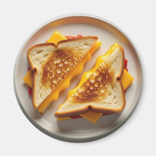 A Grilled Cheese Sandwich on a Plate マグネット (正面)