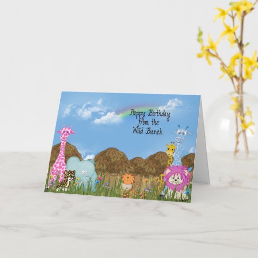 A Group Jungle誕生日 カード (黄色い花)