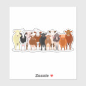 a group of cow sticker シール (シート)