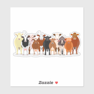 a group of cow sticker シール