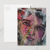 A grungy face mixed media collage ポストカード (正面/裏面)