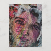 A grungy face mixed media collage ポストカード (正面)