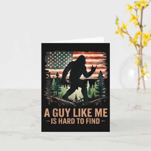 A Guy Like Me Is Hard To Find Bigfoot Funny Hiking カード (黄色い花)
