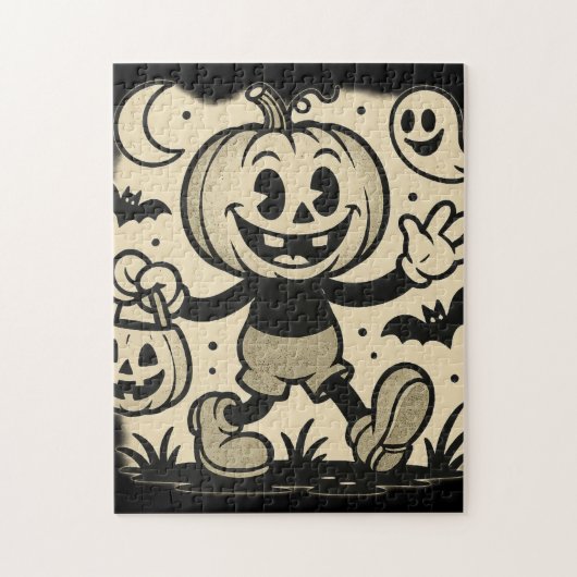 A Halloween puzzle with a retro comic book feel. ジグソーパズル (縦)