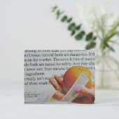 A Hand Holds Orange Long Ingredients List  ポストカード (スタンド正面)