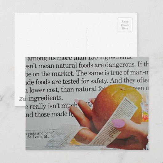 A Hand Holds Orange Long Ingredients List ポストカード (正面/裏面)