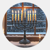 A Hanukkah Winter Night  ラウンドシール (正面)