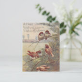 A HAPPY CHRISTMAS   (seven nightingales on branch) ポストカード (スタンド正面)