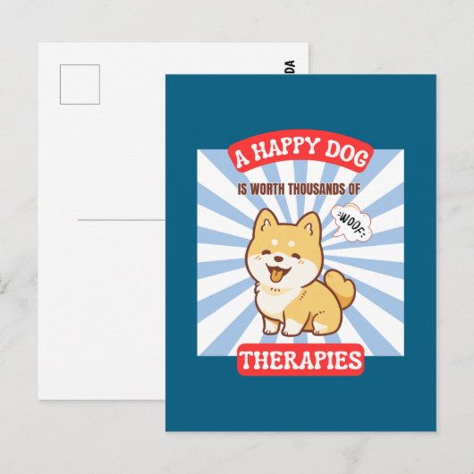 A Happy Dog Cute Dog 案内ポストカード (正面/裏面)