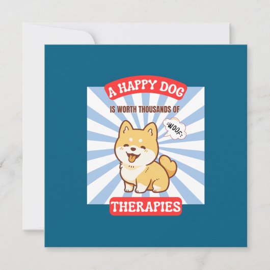 A Happy Dog Cute Dog Card 案内状 (正面)
