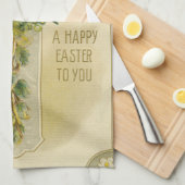 A Happy Easter to You - Antique Postcard,  キッチンタオル (四つ折り)