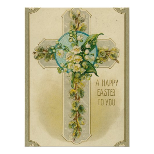 A Happy Easter to You - Antique Postcard,  ポスター (正面)