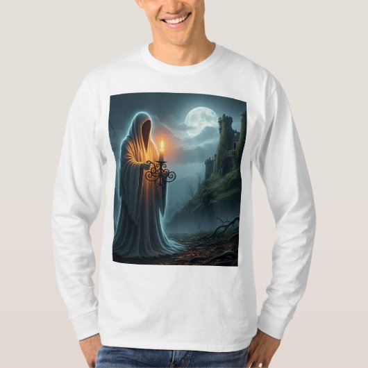 「A Haunting We Will Go」ロングTシャツ - ユニセックス Tシャツ (正面)