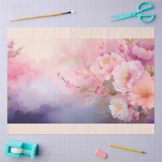 A Hazy Floral Blossom Design #2 薄葉紙 (クラフト)