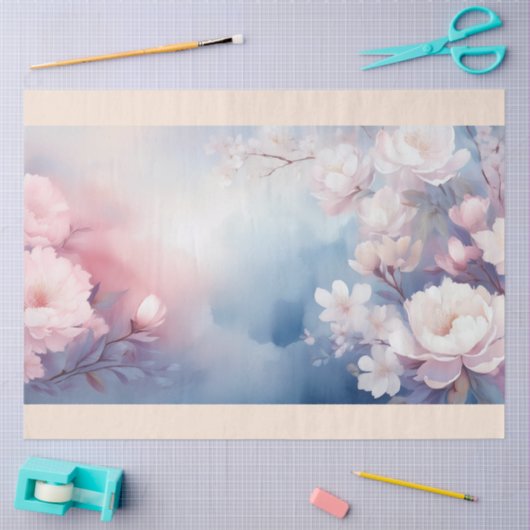 A Hazy Floral Blossom Design #3 薄葉紙 (クラフト)