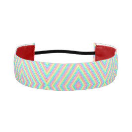A headband with a vibrant geometric zigzag pattern アスレチックヘッドバンド