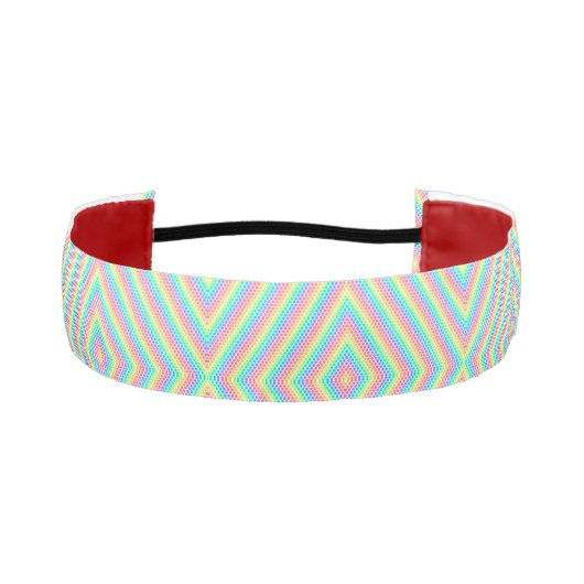 A headband with a vibrant geometric zigzag pattern アスレチックヘッドバンド (正面)