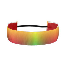 A headband with a vibrant rainbow gradient 