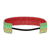 A headband with a vibrant zigzag pattern in green アスレチックヘッドバンド (裏面)