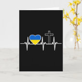 A Heart For Jesus And Ukraine - Christian Clothing カード (黄色い花)