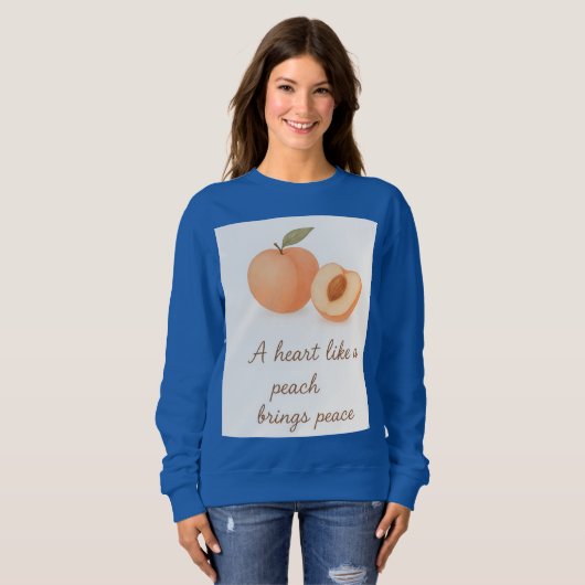 A Heart Like a Peach Brings Peace Sweatshirt – Pos スウェットシャツ (正面フル)
