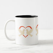 a Heart Mug – Love & Peace Symbol ツートーンマグカップ (左)
