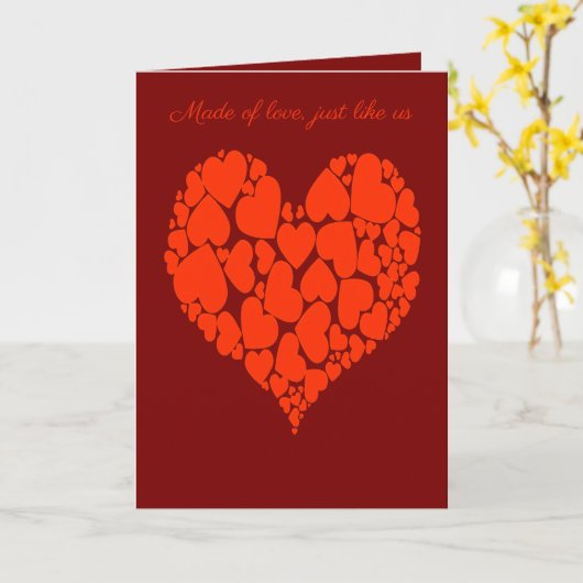 A Heart Of Hearts Romantic Design Monotone Red カード (黄色い花)