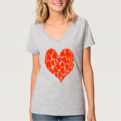 A Heart Of Hearts Romantic Design Monotone Red Tシャツ (正面)