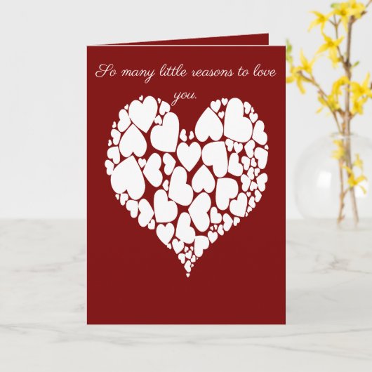 A Heart Of Hearts Romantic Design Monotone White カード (黄色い花)