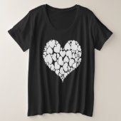 A Heart Of Hearts Romantic Design Monotone White プラスサイズTシャツ (デザイン正面)