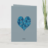 A Heart Of Hearts Romantic Design Pastel Blue  カード (裏面)