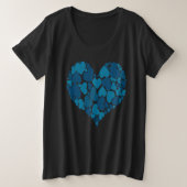 A Heart Of Hearts Romantic Design Pastel Blue プラスサイズTシャツ (デザイン正面)