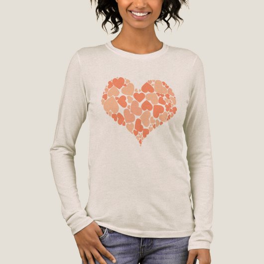 A Heart Of Hearts Romantic Design Pastel Peach トライブレンドＴシャツ (正面)