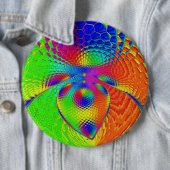 a heart with a psychedelic and colorful style 缶バッジ (インサイチュ)