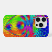 a heart with a psychedelic and colorful style iPhoneケース (裏面横)