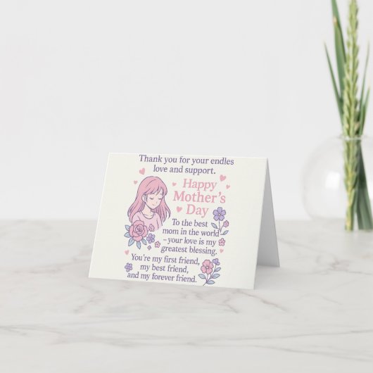 A Heartful Thank You - Mother's Day Message of Lo サンキューカード (正面)