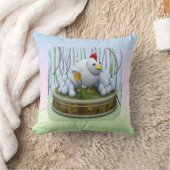 A hen with many eggs throw pillow クッション (ブランケット)