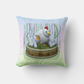A hen with many eggs throw pillow クッション (正面)