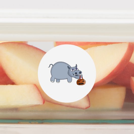A Hippo with a Pumpkin Bag ラベル (貼付)