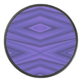 A hockey puck with a vibrant purple geometric アイスホッケーパック (正面)