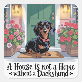 A House Is Not A Home Without A Dachshund スクエアシール