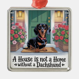 A House Is Not A Home Without A Dachshund メタルオーナメント