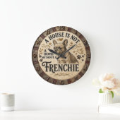 A House Is Not a Home Without a French Bulldog ラージ壁時計 (ホーム)
