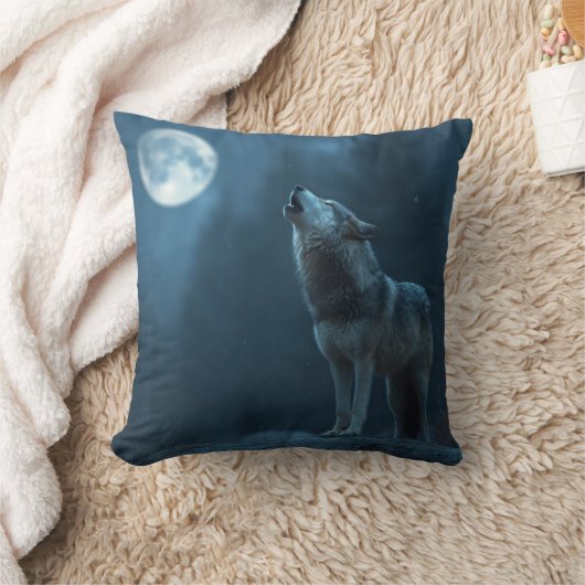 A Howling Wolf クッション (ブランケット)