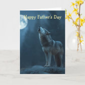 A Howling Wolf Father's Day カード (黄色い花)
