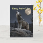 A Howling Wolf Father's Day カード (黄色い花)
