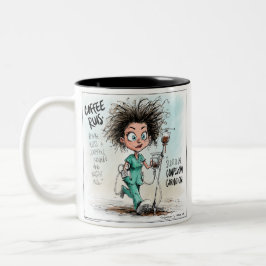  A Humorous Sketch on Healthcare Burnout ツートーンマグカップ