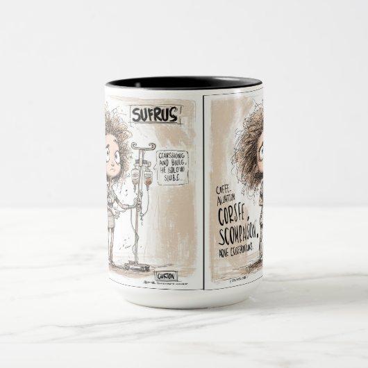 A Humorous Sketch on Healthcare Burnout マグカップ (中央)