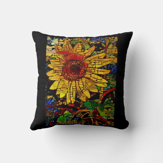 A.I.エンハンスドフォトのひまわり畑 クッション (裏面)