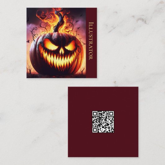 A.I.邪悪なジャック – o' – ランタン スクエア名刺 (正面/裏面)